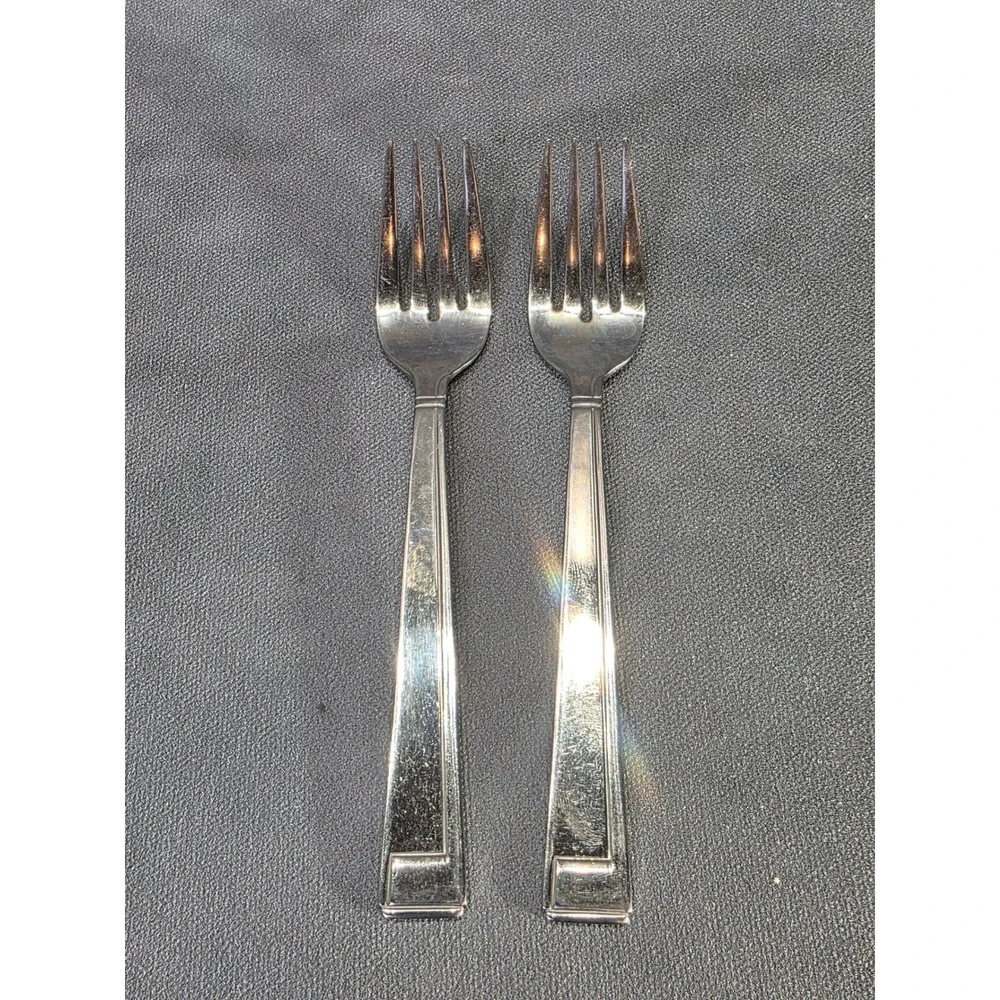 Cambridge Silversmiths Deco 18/8 Stainless Steel Salad Forks Set of 2 Korea